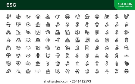 Comprehensive ESG Icon Collection - Perfect for Green, Ethical, and Corporate Responsibility Branding