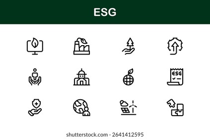 Comprehensive ESG Icon Collection - Perfect for Green, Ethical, and Corporate Responsibility Branding