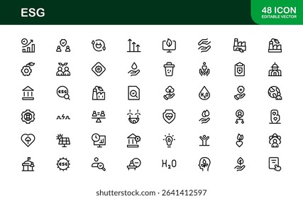 Comprehensive ESG Icon Collection - Perfect for Green, Ethical, and Corporate Responsibility Branding