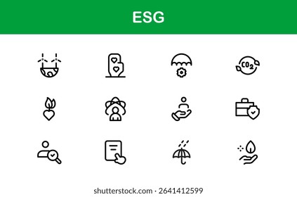 Comprehensive ESG Icon Collection - Perfect for Green, Ethical, and Corporate Responsibility Branding