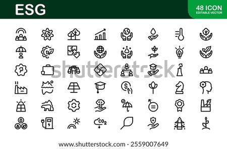 Comprehensive ESG Icon Collection - Perfect for Green, Ethical, and Corporate Responsibility Branding