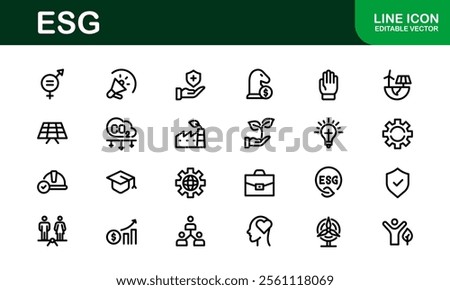 Comprehensive ESG Icon Collection - Perfect for Green, Ethical, and Corporate Responsibility Branding