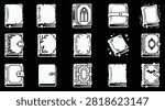 A comprehensive halloween vector bundle featuring a collection of hand drawn magical spell books and ancient grimoires for spooky holiday design projects