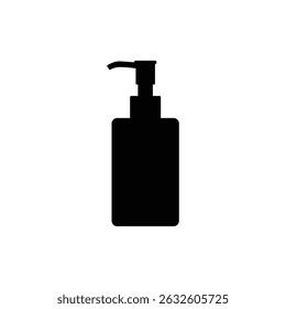 Comprehensive Hand Sanitizer Bottle Silhouette Icon Vector  for Web Design Mobile Interfaces and Hygiene Product Illustrations on White Background