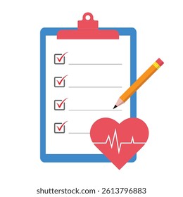Comprehensive Health Checkup Checklist Featuring an Engaging Heartbeat Graphic Element
