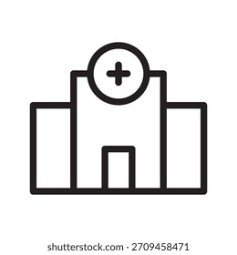Coleção abrangente de ícones de hospital com símbolos de instalações limpas de assistência médica para serviços médicos, clínicas e atendimento ao paciente
