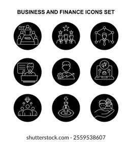 Comprehensive Icon Set for Professional Skills, Team Motivation, and Career Success
