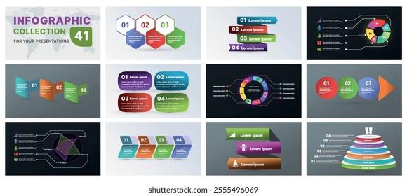 A comprehensive infographic set with modern design elements, including charts, flowcharts, and icons. Perfect for business presentations, marketing strategies, and project planning.