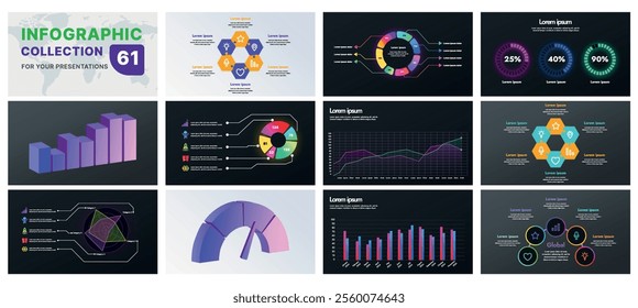 A comprehensive infographic set with modern design elements, including charts, flowcharts, and icons. Perfect for business presentations, marketing strategies, and project planning.