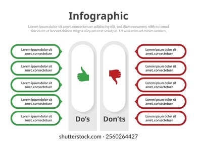 Comprehensive Infographic Template, Dos and Don'ts, Pros and Cons, and Versus Comparison Design