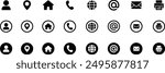 Comprehensive internet-themed line art icons, detailed vector illustrations of online activities, web services, and digital communication. Ideal for designers, developers, and marketers seeking icons.