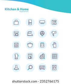 Comprehensive Kitchen and Household Appliance Icon Set for Modern Homes