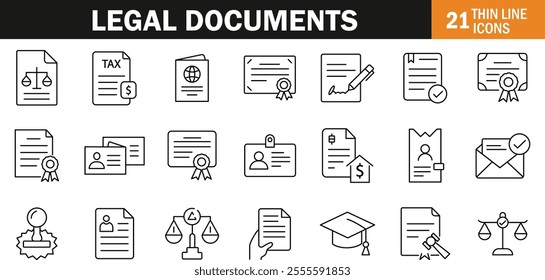 "Comprehensive Legal Document Icon Set"