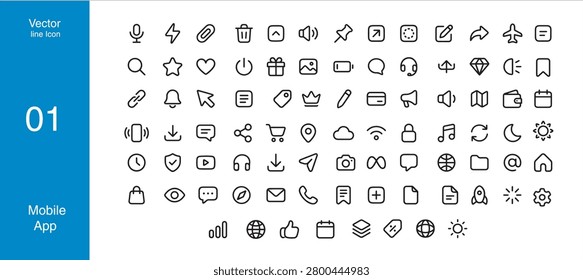 Comprehensive Linear Outline User Interface Icon Pack For Web Design Mobile App Development Digital Store And Social Media Vector
