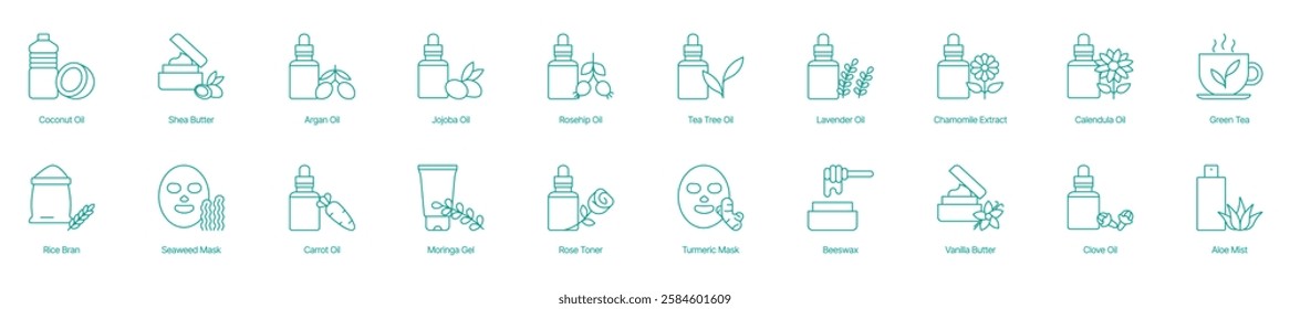 Comprehensive Natural Beauty and Wellness Collection Vector Icons