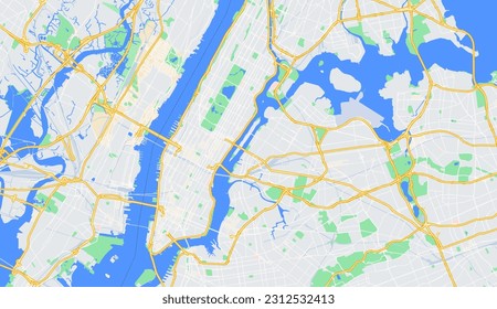 Comprehensive New York Manhattan Map Vector Precise and Detailed Cartographic Illustration of Manhattan Island for Graphic Design, Navigation, and Travel-related Projects svg