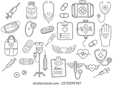 Comprehensive Nurse Tools Coloring Page