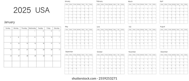 A comprehensive overview of the 2025 calendar for the USA, highlighting key dates and events