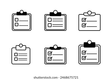 Comprehensive paper checklist Set of Vector Icons Templates for Efficient Planning