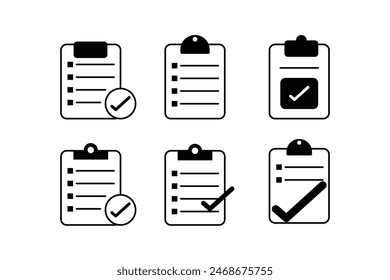 Comprehensive paper checklist Set of Vector Icons Templates for Efficient Planning