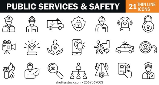 "Comprehensive Public Services and
 Safety Icon Representing Community Welfare, Security, and Emergency Response"