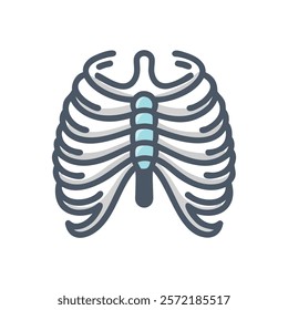 Comprehensive Rib Cage Anatomy Vector Illustration