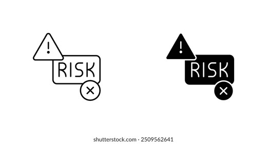 Conjunto de iconos de alerta de evaluación y gestión integral de riesgos para seguridad, Identificación de riesgos y medidas de precaución en finanzas, seguros, salud y gestión de proyectos