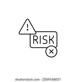 Icono de alerta de evaluación y gestión integral de riesgos para seguridad, Identificación de riesgos y medidas de precaución en finanzas, seguros, salud y gestión de proyectos
