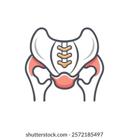 Comprehensive Sacroiliac Joint Anatomy Vector Design