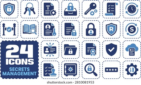 Comprehensive Secrets Management Icon Set for Digital Security