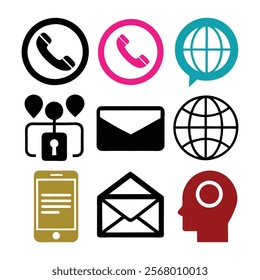 Comprehensive Set of Communication and Technology Icons