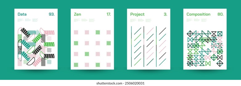 Comprehensive Set of Geometric Patterns: Ideal for Designers, Featuring a Wide Range of Symmetrical Shapes and Repeating Motifs for Versatile Use in Digital and Print Projects. Vector Illustration.