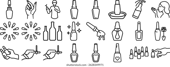 A comprehensive set of stylish vector nail polish icons for beauty salons and manicure related concepts