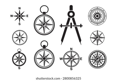 Comprehensive set of technical drawing tools and navigation symbols for geometry and cartographic planning.