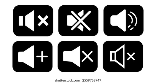 Comprehensive Speaker Icon Set: Flat, Realistic, and Megaphone Icons for Mute to Maximum Volume Notifications