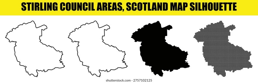 Comprehensive Stirling Scotland administrative map collection containing four distinct visual styles for professional use in educational publications digital maps and regional travel brochures