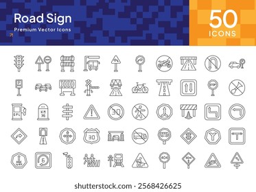 Comprehensive Traffic and Road Sign Icon Pack