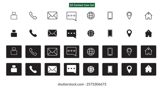 Comprehensive Vector Contact Icon Set