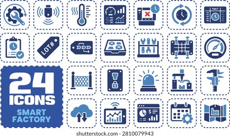 Comprehensive Vector Icon Set for Smart Factory and Industrial IoT