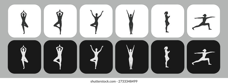 Comprehensive Wellness and Sustainability Icon Mega Bundle, Yoga Poses Silhouettes, Mindfulness Meditation, Green Technology, Electric Mobility, Renewable Energy, and Circular Economy Recycling.