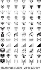 comprehensive wifi signal icons set, wireless internet connectivity symbols collection wifi mega pack