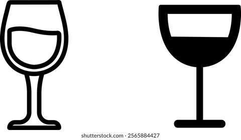 Comprehensive Wineglass Vector Icon Set for Elegant Designs