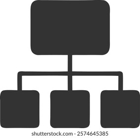 Comprehensive Workflow Diagram Icon Depicting Processes, Perfect for Business Efficiency Concepts