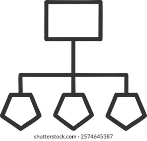 Comprehensive Workflow Diagram Icon Depicting Processes, Perfect for Business Efficiency Concepts