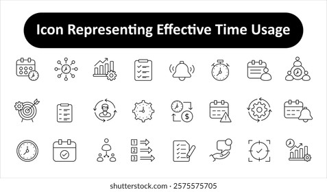 Comprehensive Workflow and Planning Icon Set:  Task Planning and Efficiency Icon Pack.