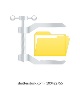 Compress archive icon. Vector illustration