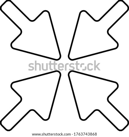 compress arrows alt outline vector icon