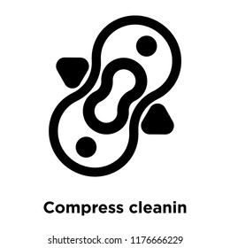 Compress cleanin icon vector isolated on white background, logo concept of Compress cleanin sign on transparent background, filled black symbol