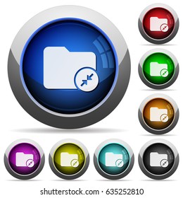 Compress directory icons in round glossy buttons with steel frames