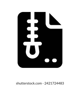 comprimir el icono de archivo. icono de glifo vectorial para tu sitio web, móvil, presentación y diseño de logotipo.